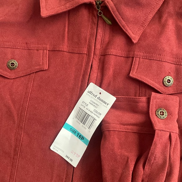 (B38) Vintage alfred dunner zip front Long-sleeve jacket, Size 16P, NWT - Picture 11 of 11
